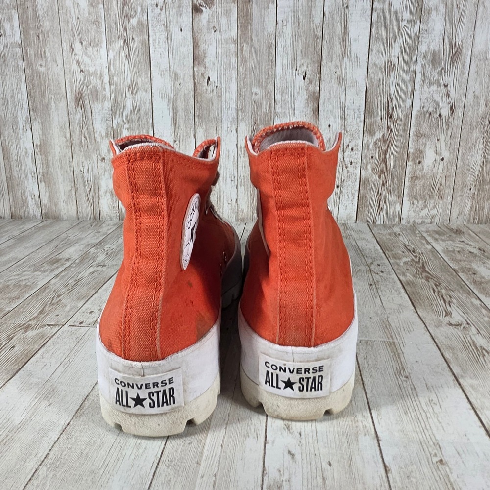 Converse All Star‎ Lugged High Top Platform Sneakers Orange Womens Size 10.5 - Picture 2 of 8